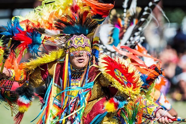 Native American in traditional clothing