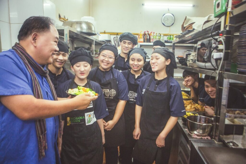 Team of chefs in a kitchen