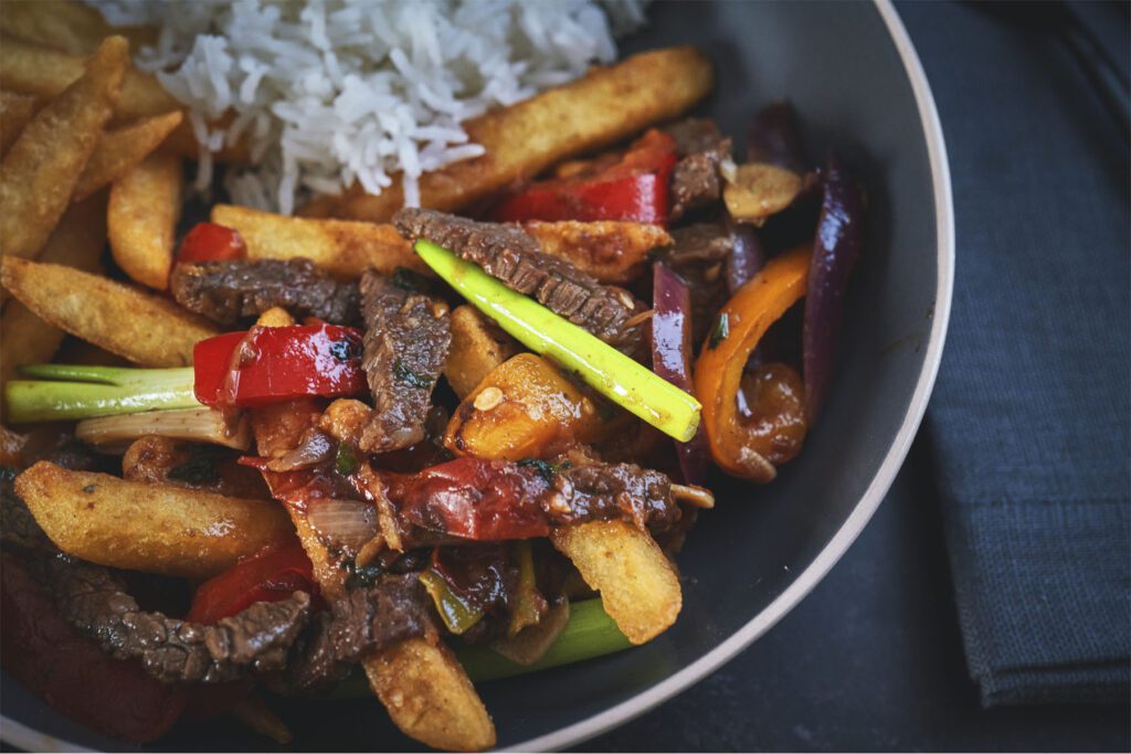 Stir Fry Beef with Soy Sauce and Fried Potatoes