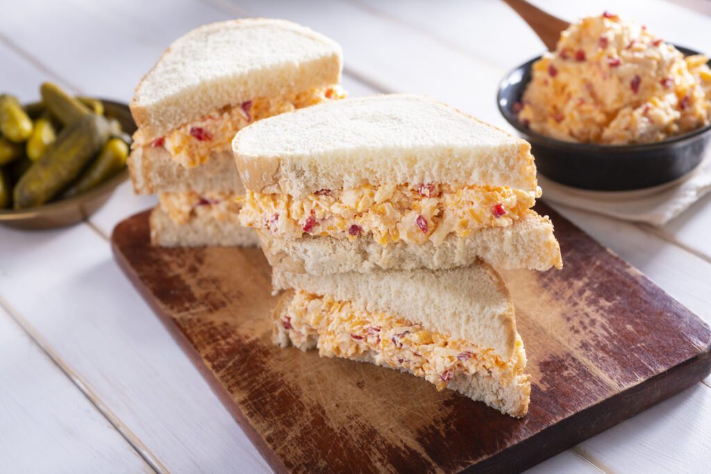 Classic Pimento Cheese Sandwiches on White Bread