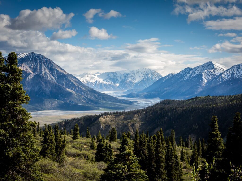 Kluane National Park,Scenic view of snowcapped mountains against sky