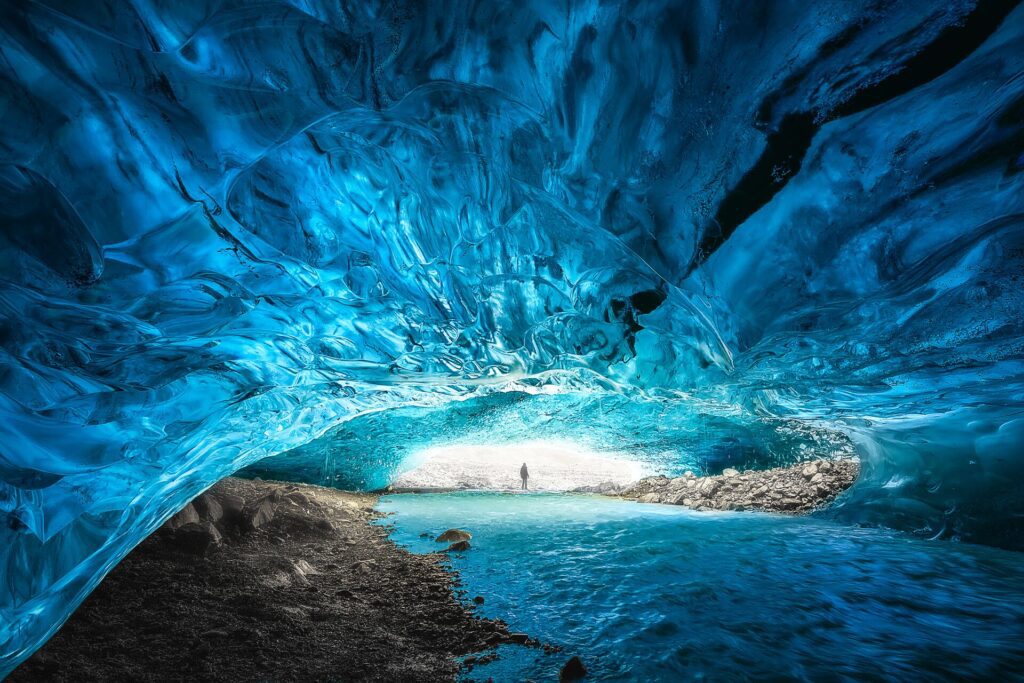 Deep into sapphire blue ice - Vatnajökull National Park