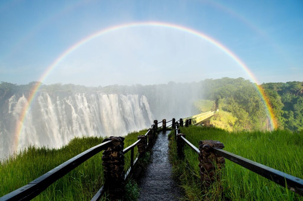 Victoria Falls in February - peak flow and mist, best month to visit Victoria Falls for drama.