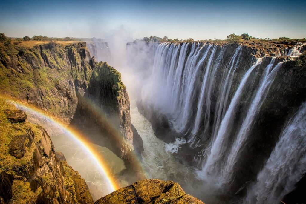 Victoria Falls in January - best time to visit Victoria Falls Zambia in the wet season.