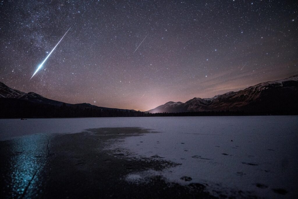 Edith Lake in Jasper National Park during winter