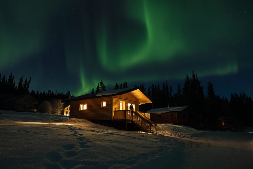 Aurora Borealis above Southern Lakes Resort