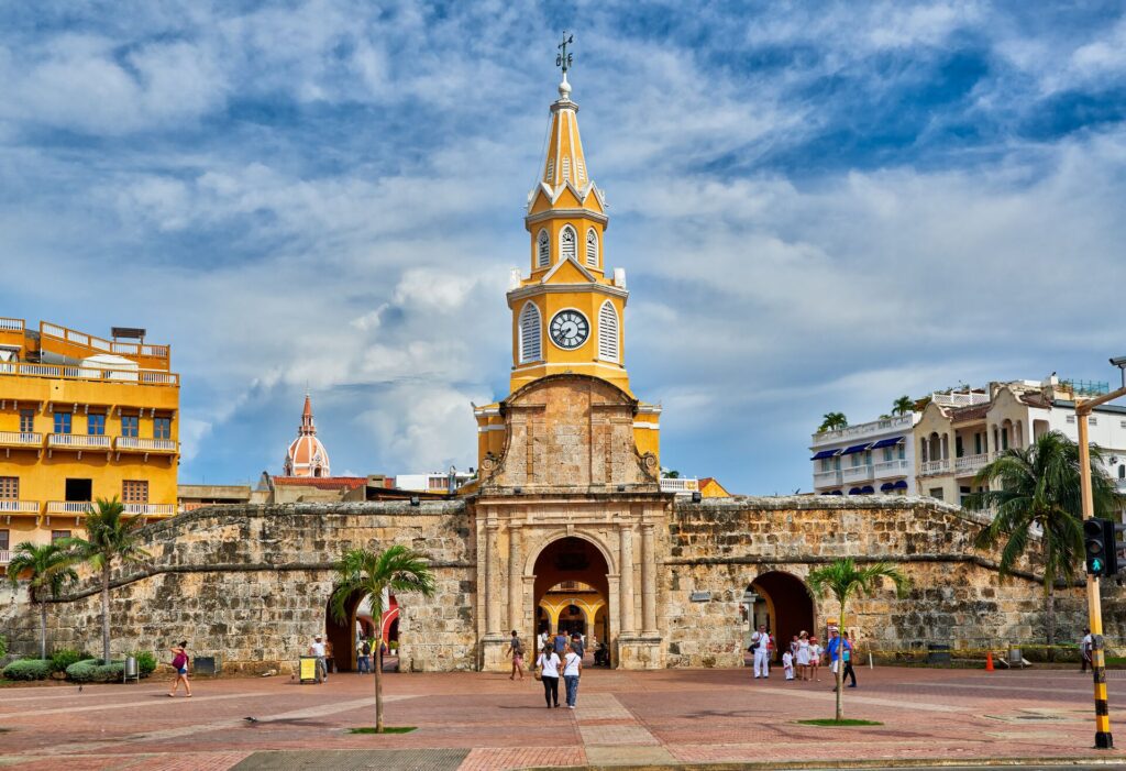 Torre del Reloj and Plaza de la Paz in Cartagena