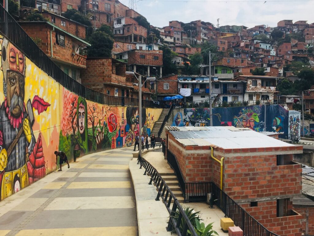 Colombia - Medellin - Graffiti mural paintings in the streets of Comuna 13 in Medellin