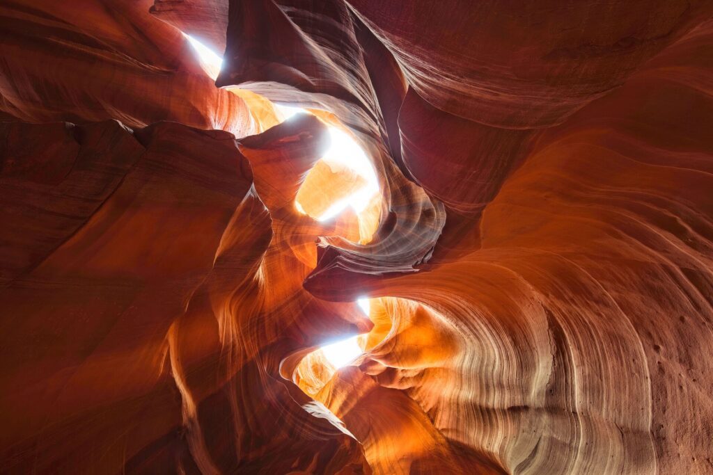 Looking up at the canyon formations