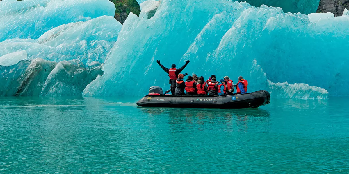 Guests marveling at the beauty of Alaska.