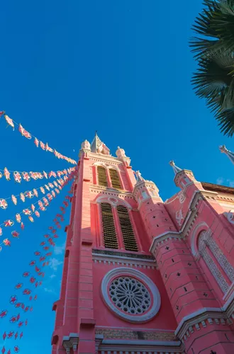Vietnam Ho Chi Minh Tan Dinh Church With Pink Color In Christmas Season