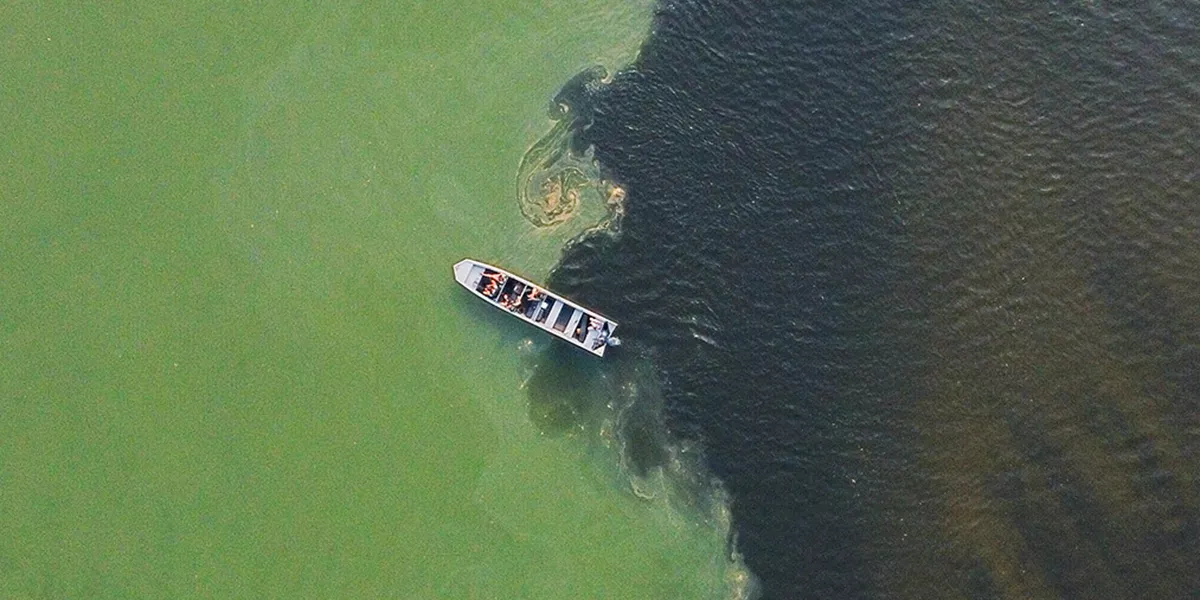 Meeting of the waters in the Brazillian Amazon