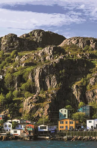 St. John’s Newfoundland, houses on coast and cliff