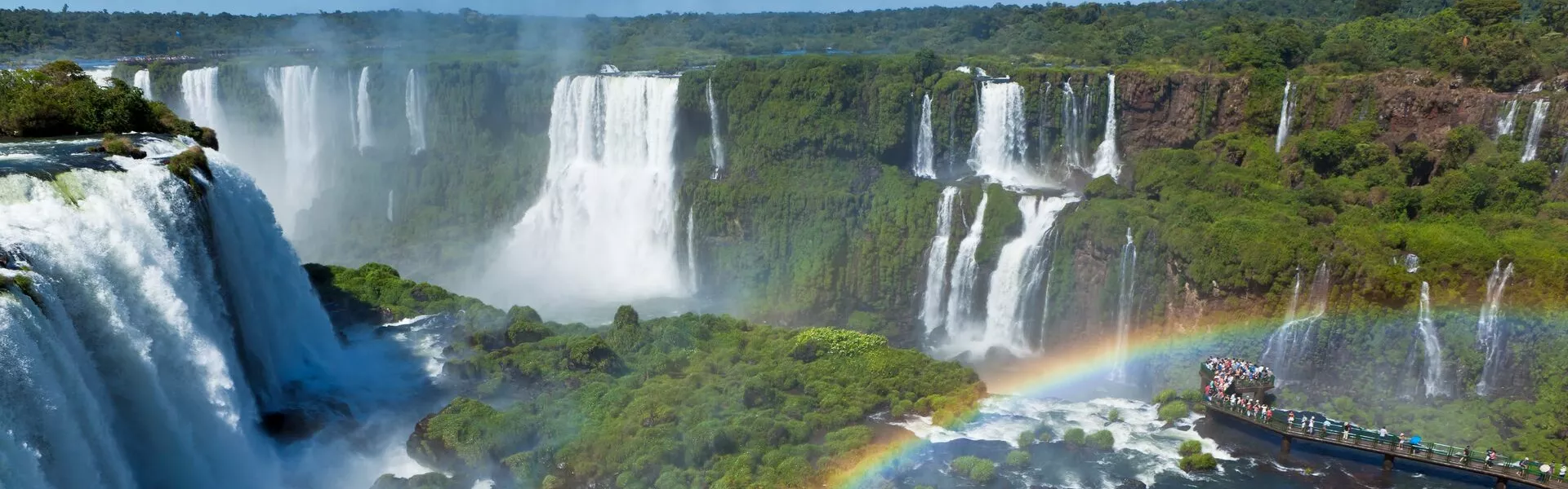 Iguazu Waterfalls Garganta Del Diablo With Rainbow