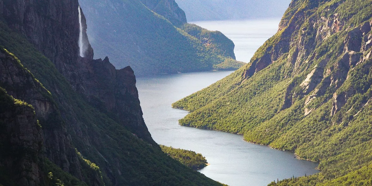 Iconic View Of Western Brook Pond From The Long Range Traverse Hiking Trail