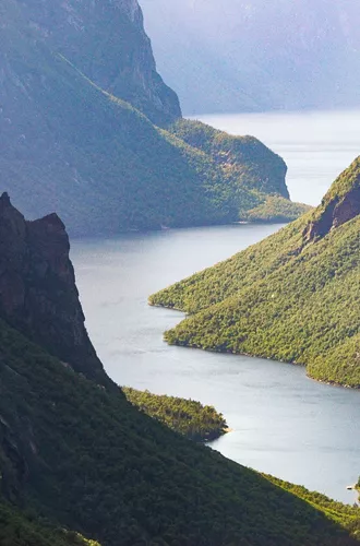 Iconic View Of Western Brook Pond From The Long Range Traverse Hiking Trail
