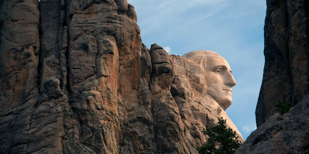 Side View of Mt Rushmore on the mountain