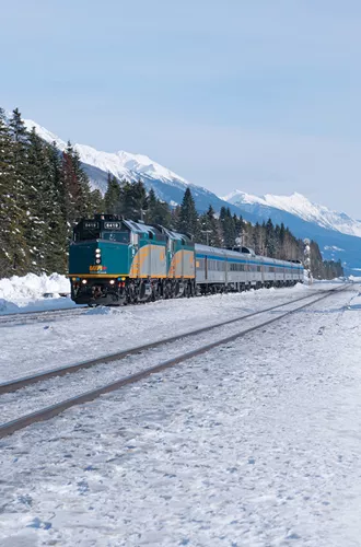 Train in the snow