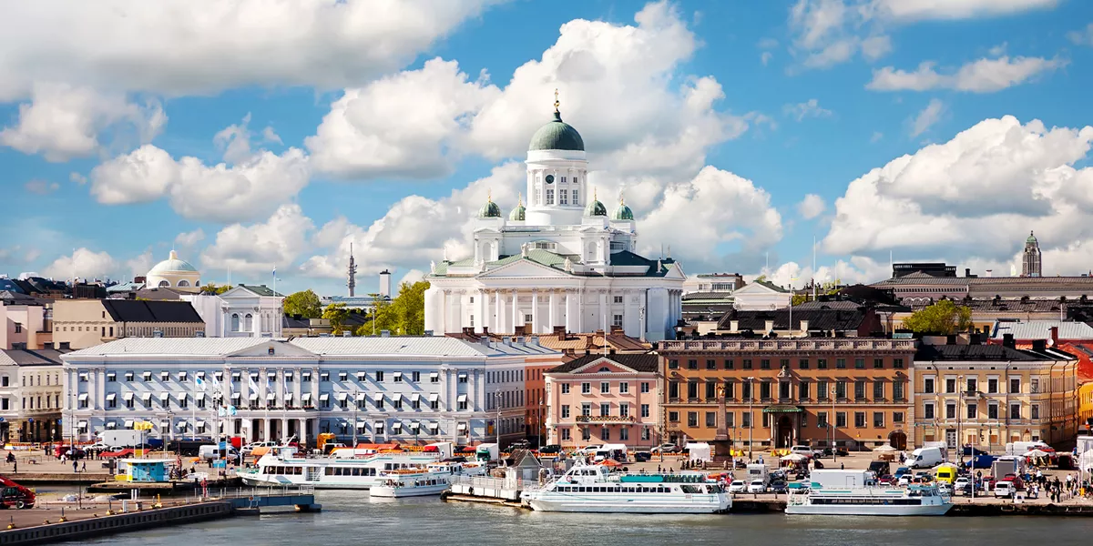 Helsinki Cathedral and port