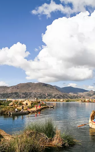 People Living On The Floating Islands Of The Lake Titicaca