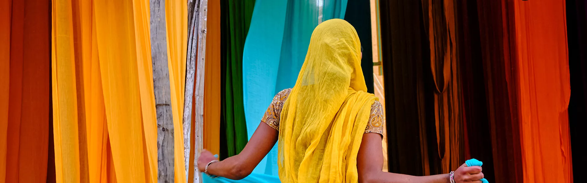 Women organising saris