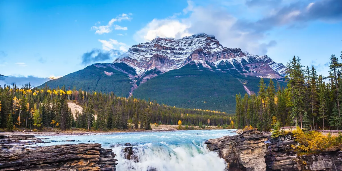 Pyramidal mountain covered with the snow