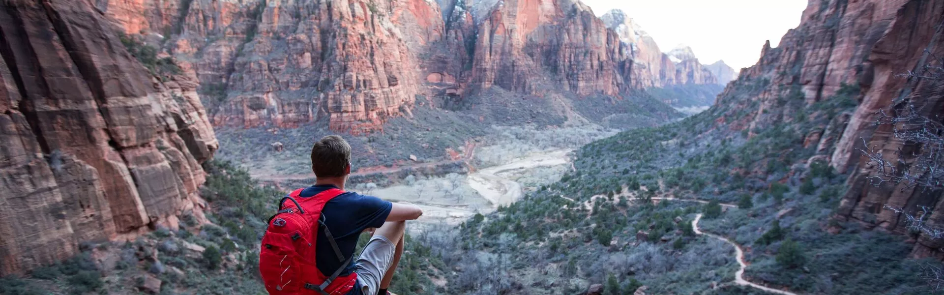 Zion National Park Person Hiking In Zion