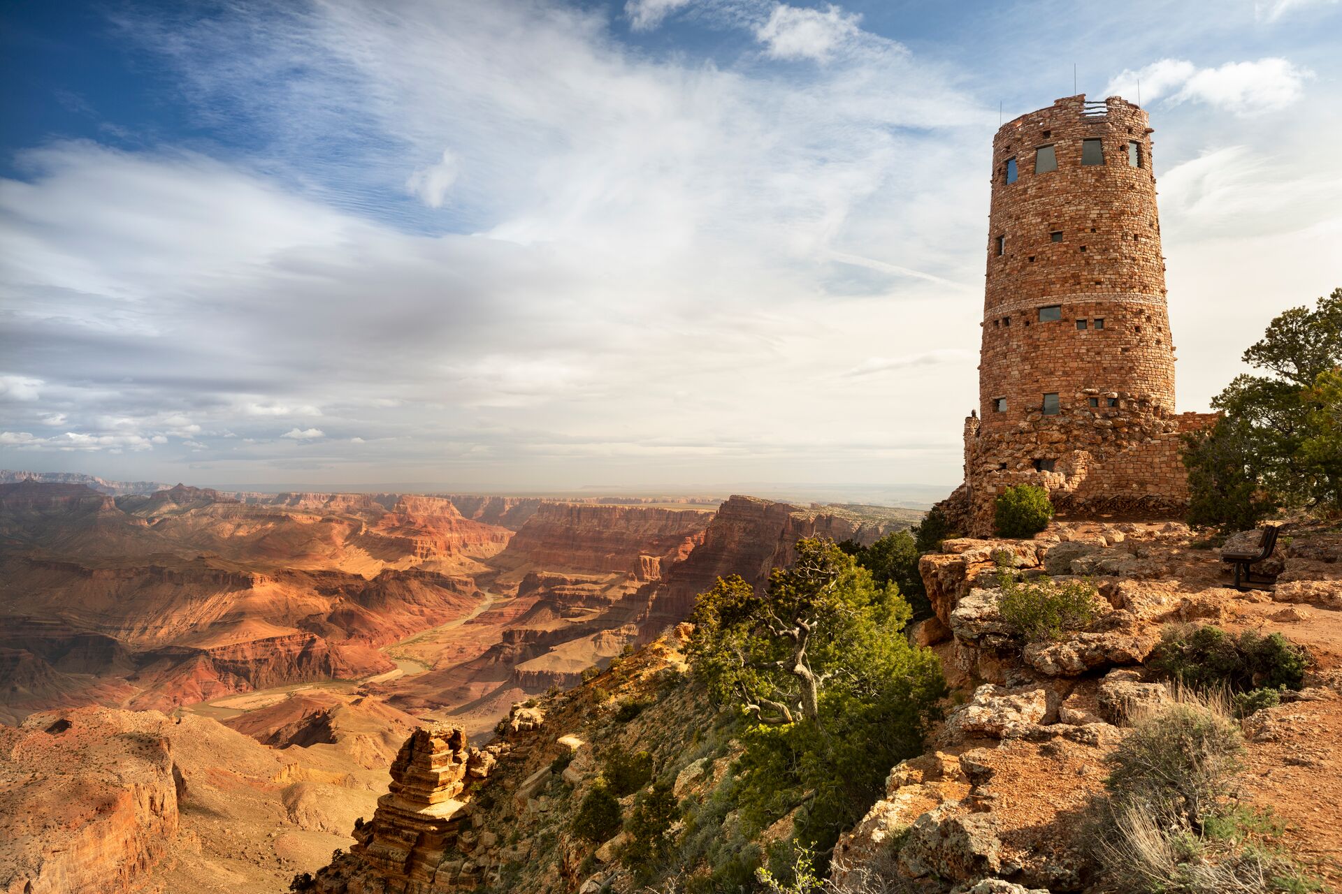 Scenic Viewpoint On The South Rim In Grand Canyon National Park