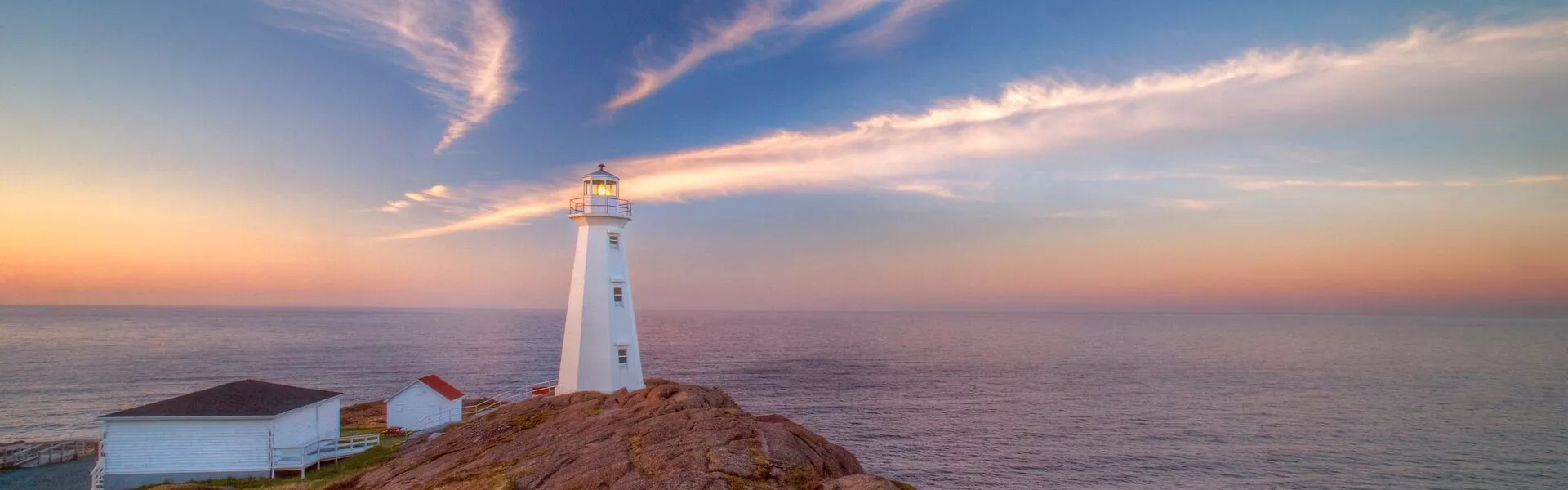 Canada Newfoundland Cape Spear Lighthouse, Summer, Sunset