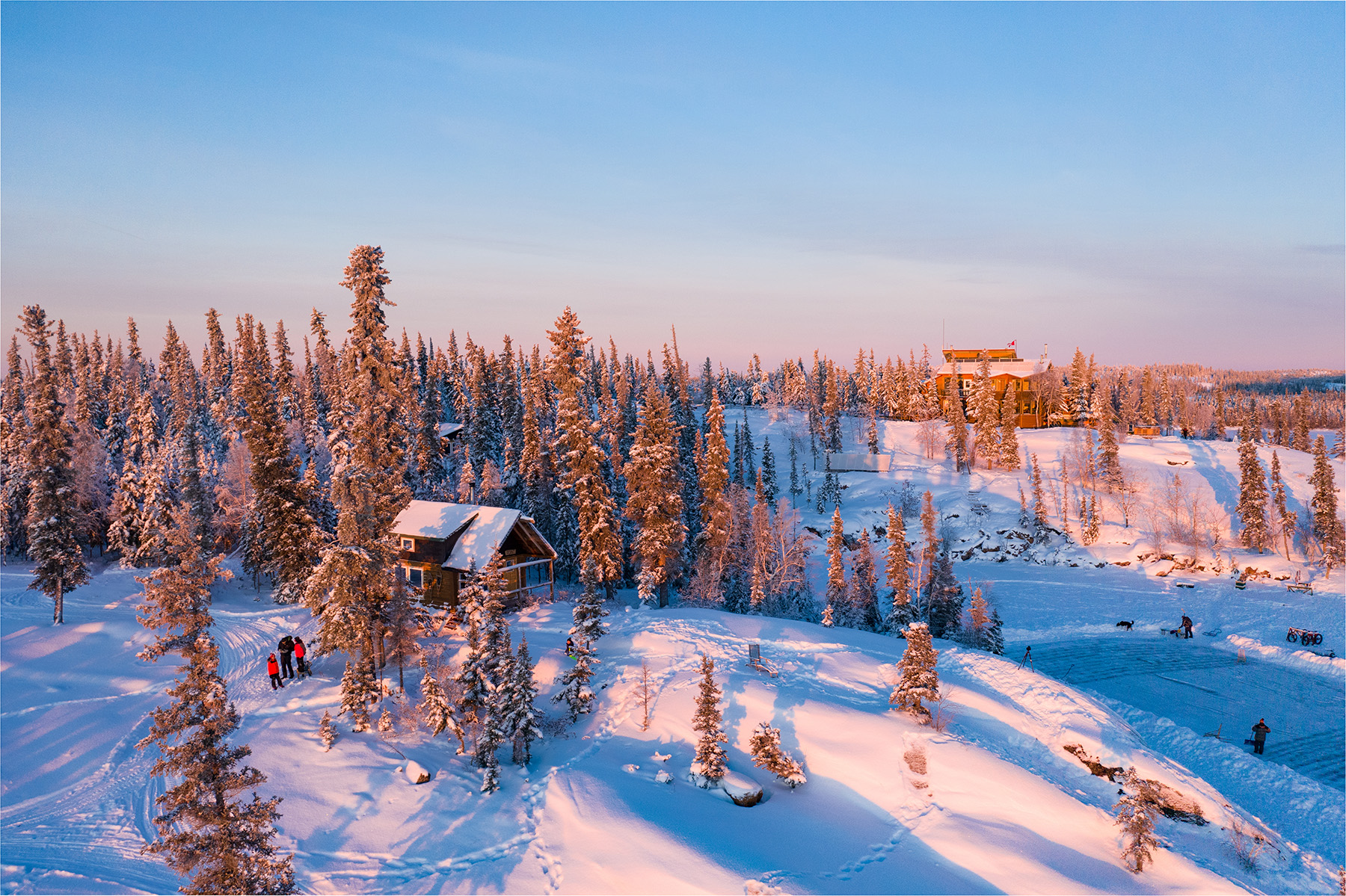 Aerial Winter Point Cabin