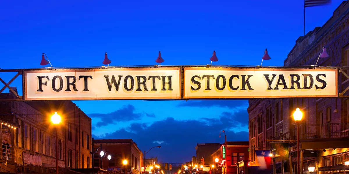 Sign saying Fort Worth Stock Yards