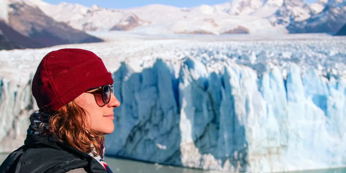Woman looking out at Glacier