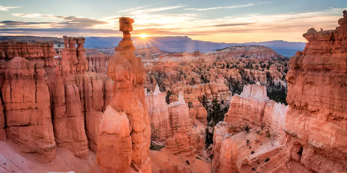 Bryce Canyon in Utah by sunset